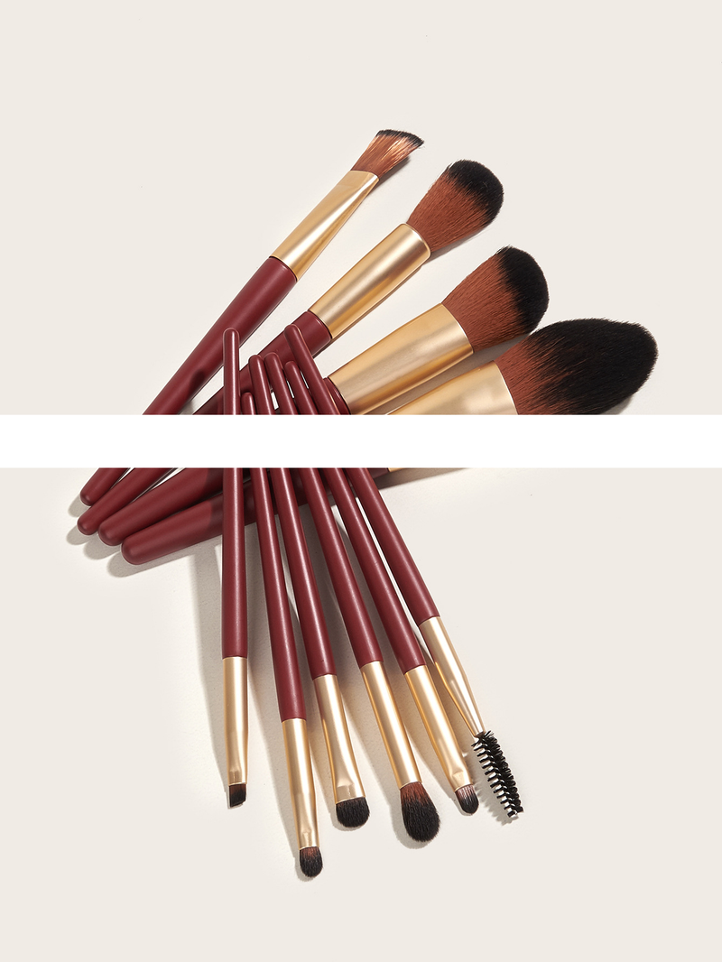 10 make-upborstels, suikerrood, foundationborstel, wimperborstel, wenkbrauwborstel, schoonheidstools GUJHUI_voghion.com