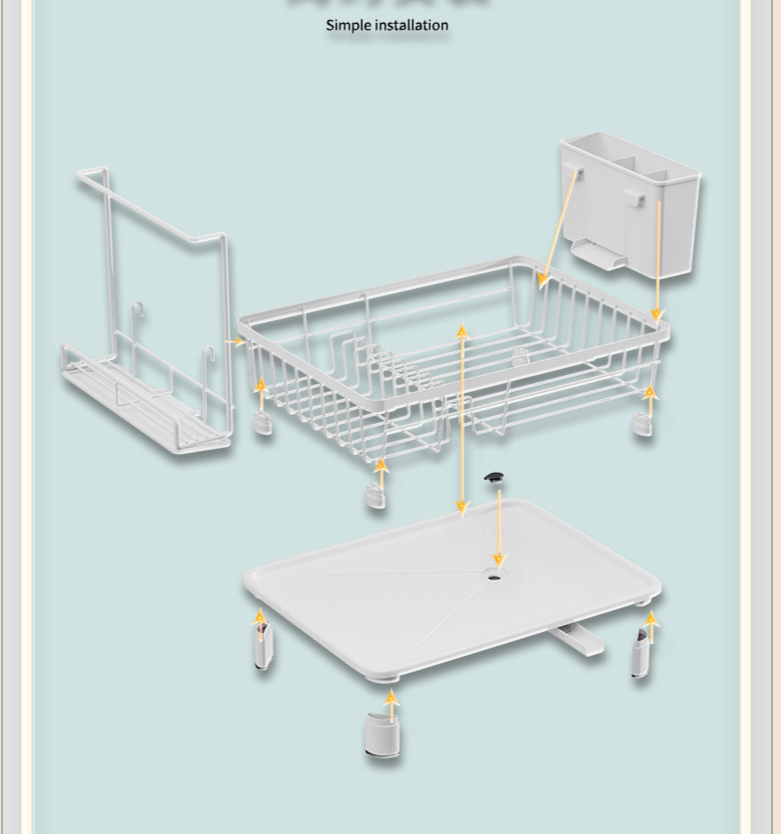 Dish Rack Multi-functional Dish Storage Box Table Top Dish Rack Sponge Rack Kitchen Storage Rack_voghion.com