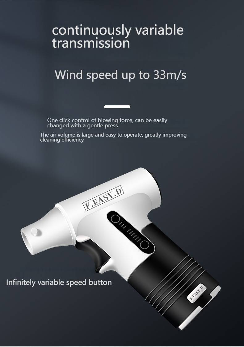 13W RPM Powerful Cordless Handheld Blower & Vacuum, 1800Pa Suction, 5V Rechargeable, Mini Turbo Fan For Car & Home Cleaning_voghion.com