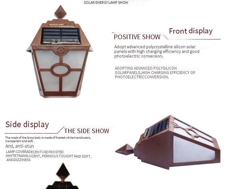 Vintage Hexagon Solar Wall Light - Outdoor Waterproof LED Garden Fence Lamp With Warm/White Light_voghion.com