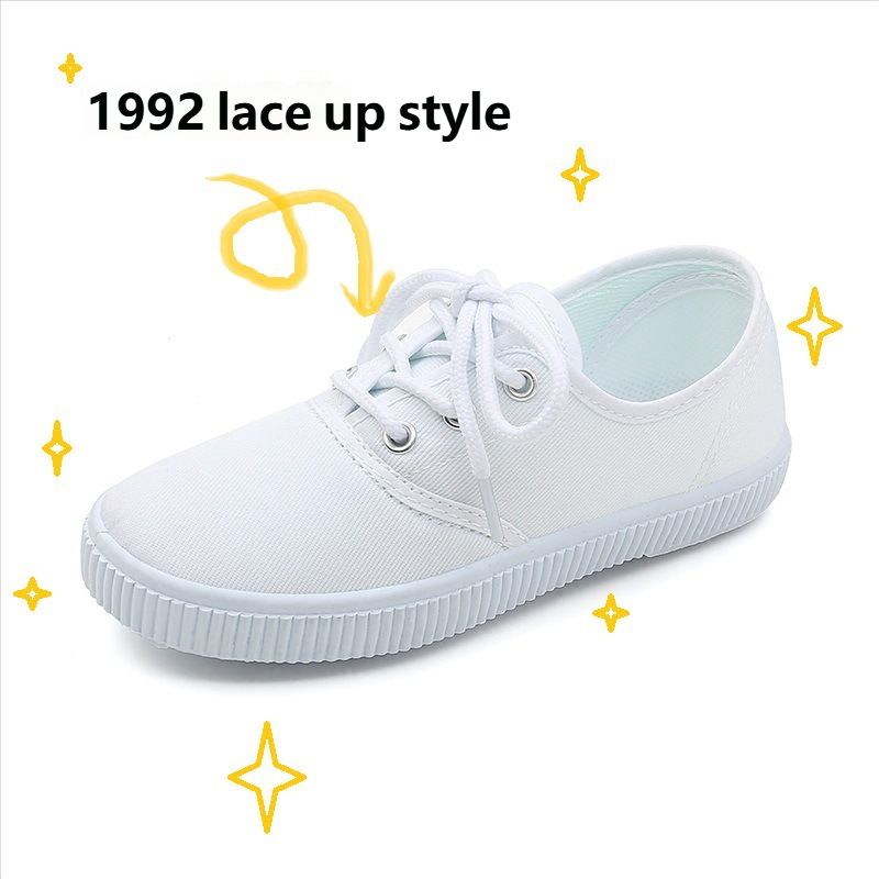 Translation: Student White Cloth Shoes Children's White Shoes_voghion.com