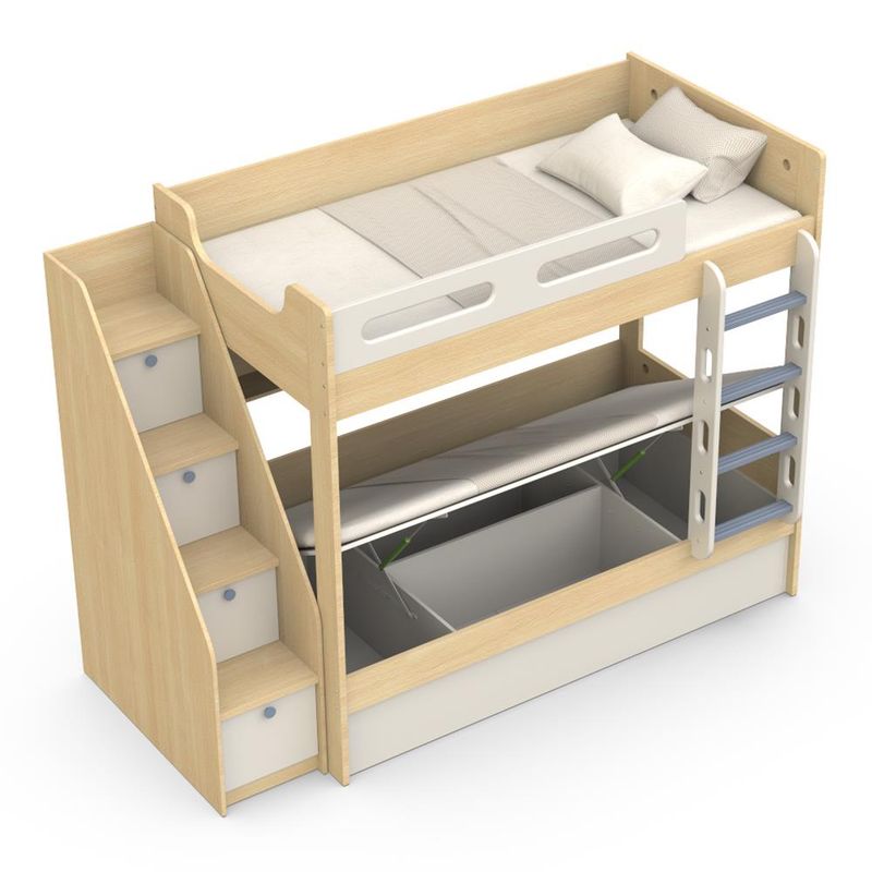 Beliche Space Magician - Configuração completa: Escadas/Estante/Gavetas - Armazena todos os brinquedos e roupas sem esforço_voghion.com
