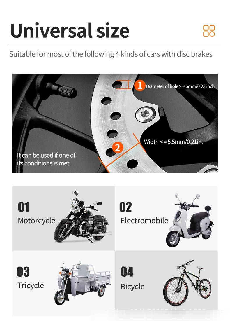 Motorcycle Disc Brake Electric Vehicle Bicycle Alarm Lock Smart Anti-theft_voghion.com