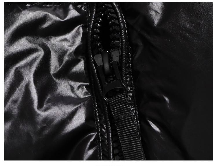 Chaqueta acolchada de invierno unisex negra y dorada con plumón de pato de 800 pulgadas cúbicas, impermeable, cortavientos y con capucha para hombre y mujer._voghion.com