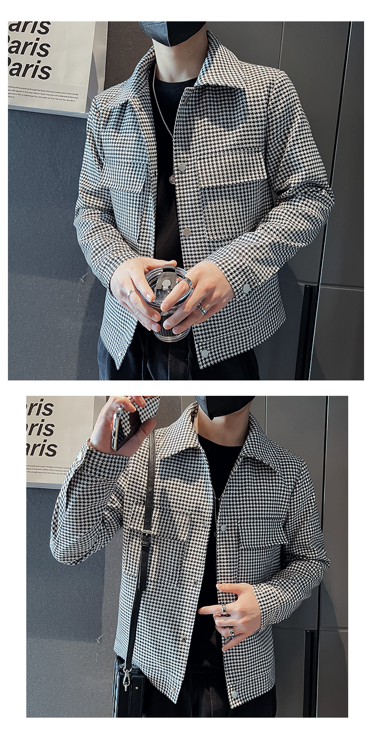 Giacca a griglia Qianniao di Design sense, versione coreana, abbigliamento casual maschile, stagione primaverile e autunnale, marchio alla moda,_voghion.com