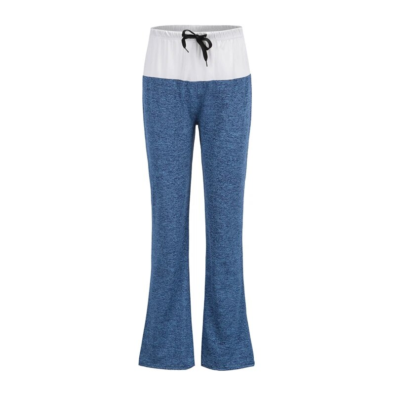 Vente chaude Large Jambe Danse Leggings Femmes Taille Haute Cordon Femelle Patchwork Décontracté Sarouel Lâche Sportwear Gympants_voghion.com