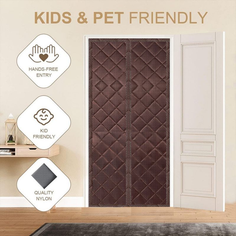 Winter Windproof Partition Door Curtain Velcro Anti Mosquito Bedroom Door Curtain Magnetic Home Free Punching Encryption Warm Door Curtain_voghion.com