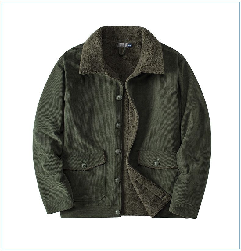 Men's Plus-Size Corduroy Winter Jacket – Lambswool-Lined Thick Coat For Cold Weather_voghion.com