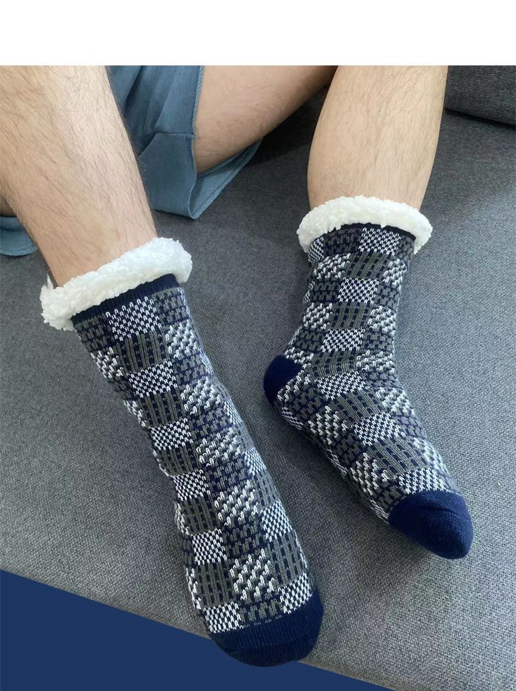 Calzini da uomo lavorati a maglia, calzini in pile caldi antiscivolo, calzini da pavimento, calzini da tappeto, calzini da notte per la casa, calzini da neve_voghion.com