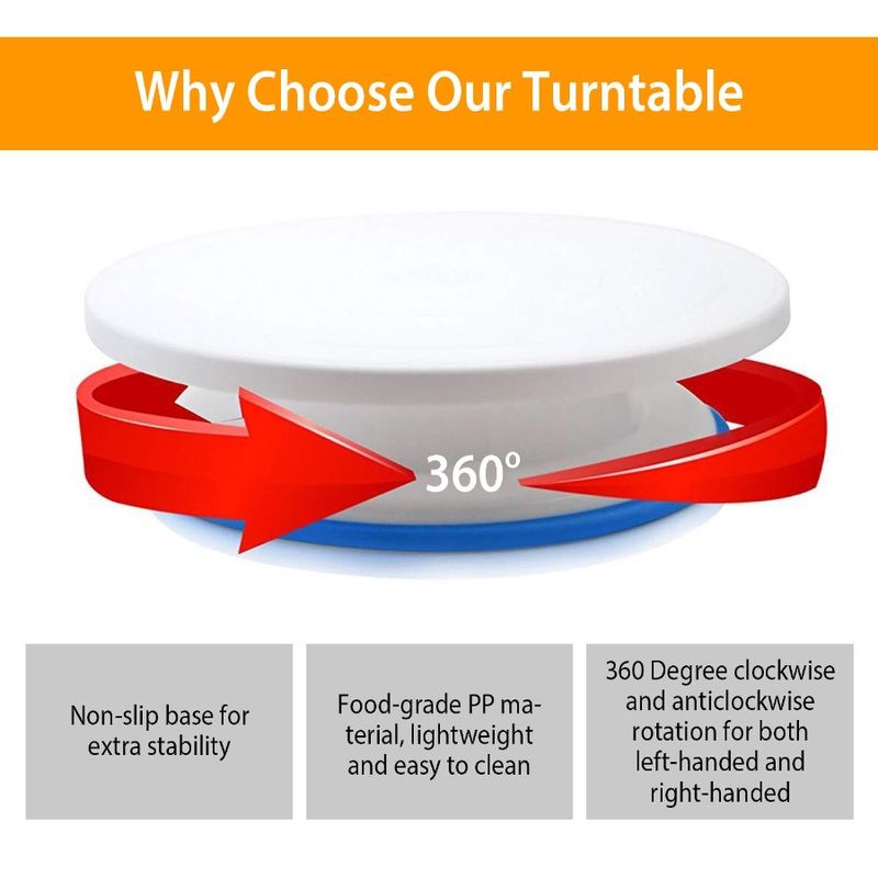 Kit Cake Cake Rotating Table Baking Base Stand Supplies Drating 108Pcs Turntable Tools 11in Cake Revolving_voghion.com