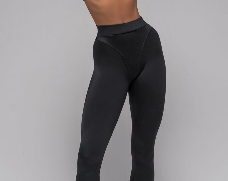 Siyah Seksi Yüksek Bel Buruşuk Tayt Kalın Egzersiz Popo Kaldırma Büyük Beden Tayt Kadınlar İçin Yoga Pantolonu_voghion.com