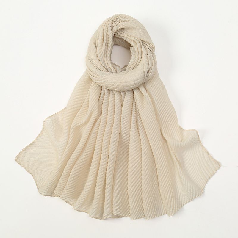 Damenschal, neu, einfarbig, schlicht, silberfarben, Seide, geknittert, lang, elegant, Retro-Stil, ethnisch, modisch, schlicht, vielseitig kombinierbar_voghion.com