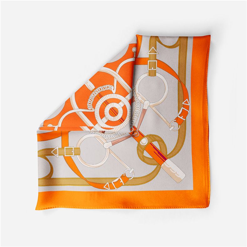 53 Small Square Belt Chain, Printed Silk New Professional Scarf, Satin Scarf_voghion.com