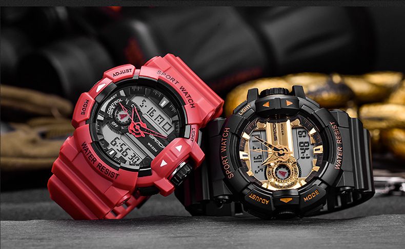 Digital Sports Watch With LED Backlight, Alarm, Stopwatch, Dual Time, Waterproof For Men & Teens Multifunctional Electronic Watch Men's Watch_voghion.com