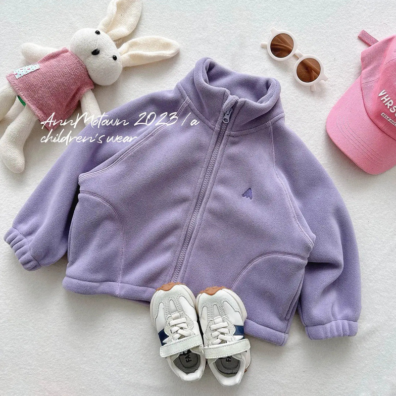 Mutter & Kinder Kinderkleidung Mädchen Anzug Neue Kleine Mädchen Polar Fleece Top kinder Plus Samt Warme_voghion.com