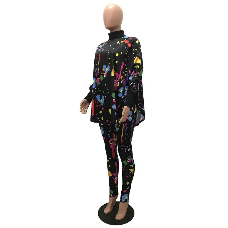 Women's two-piece suit with sleeved blouse and trousers_voghion.com