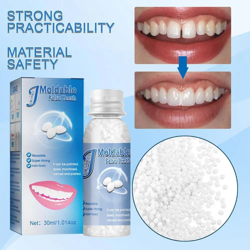 Pegamento para reparación dental de 30-50g, adhesivo para dentadura postiza temporal, relleno de dentadura postiza, pegamento sólido moldeable, herramienta para el cuidado dental_voghion.com