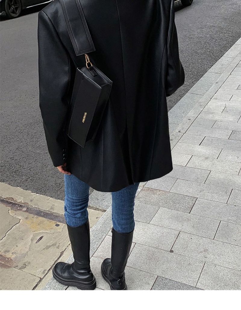 Abito da donna in pelle PU sciolto di alta qualità primavera e autunno nuovo stile_voghion.com