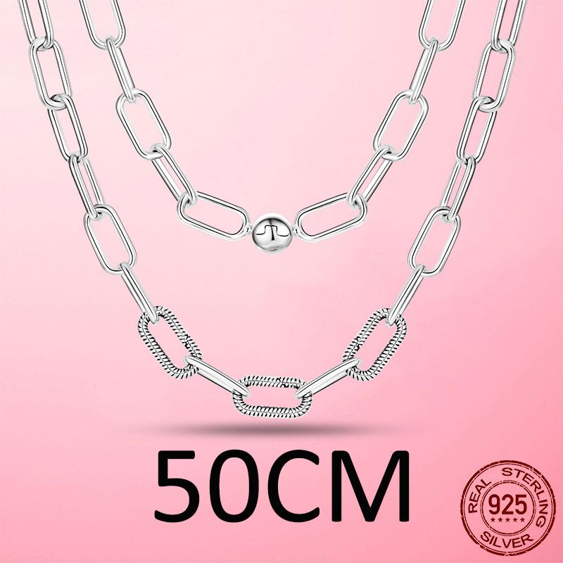 Ready Stock Necklace for Men Women Sier Classic Basic Snake Chain Clasp Curb k Chokers Solid Metal Collar Jewelry_voghion.com