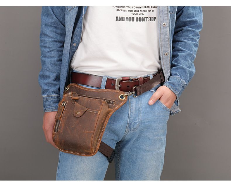 MVA New Arrival Outdoor Sports First Layer Cowhide Leg Bag_voghion.com