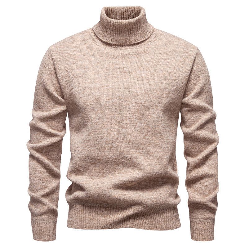 Herrenpullover mit Stehkragen und Fleecefutter – warmer Strickpullover für den Winter, dick und weich, stilvolle Volltonfarbe für Freizeit- und Bürokleidung (M-3XL)_voghion.com