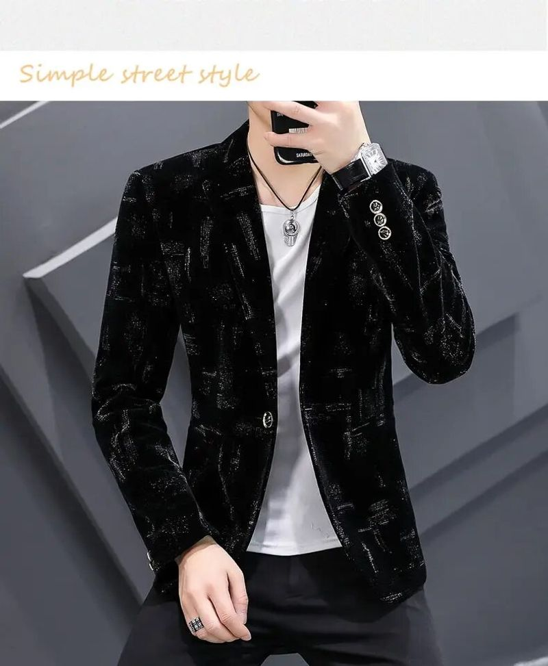 2022 Herbst Und Winter Herren Kleine Cord Einreihige Schlanke Anzug Profession Elle Jugend Business Freizeit Jacke_voghion.com