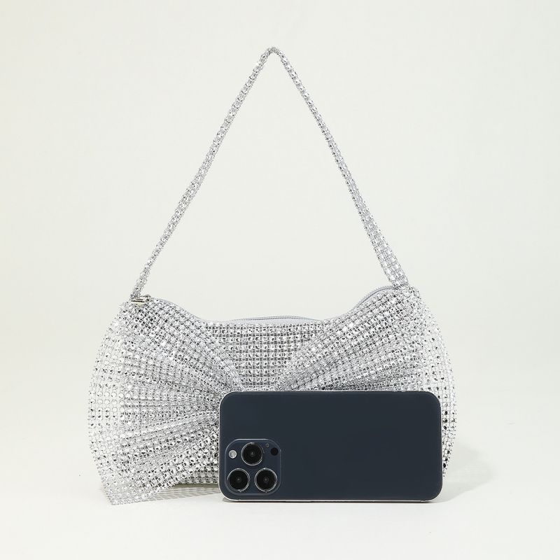 Neu Shiny Glitter Strass Intarsien Bogen Dekoration Nische Design Mini Handtasche Für Party Abend_voghion.com
