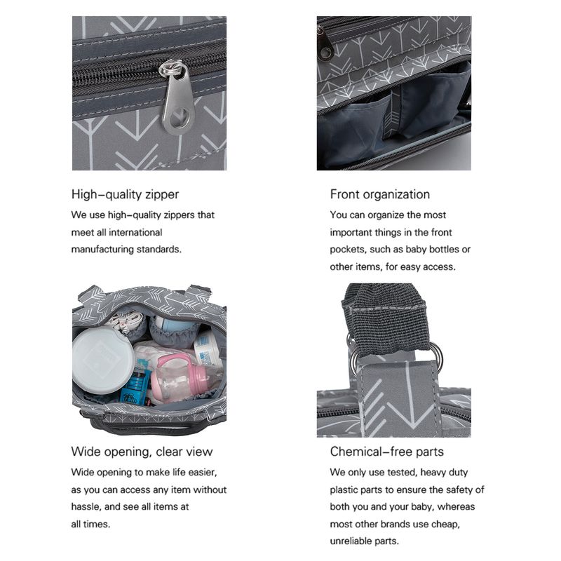 Aboutbaby Large Capacity 7-Piece Diaper Bag Set Multi-Functional Shoulder Tote With Spacious Compartments Stylish & Durable Polyester Travel Daily Use_voghion.com