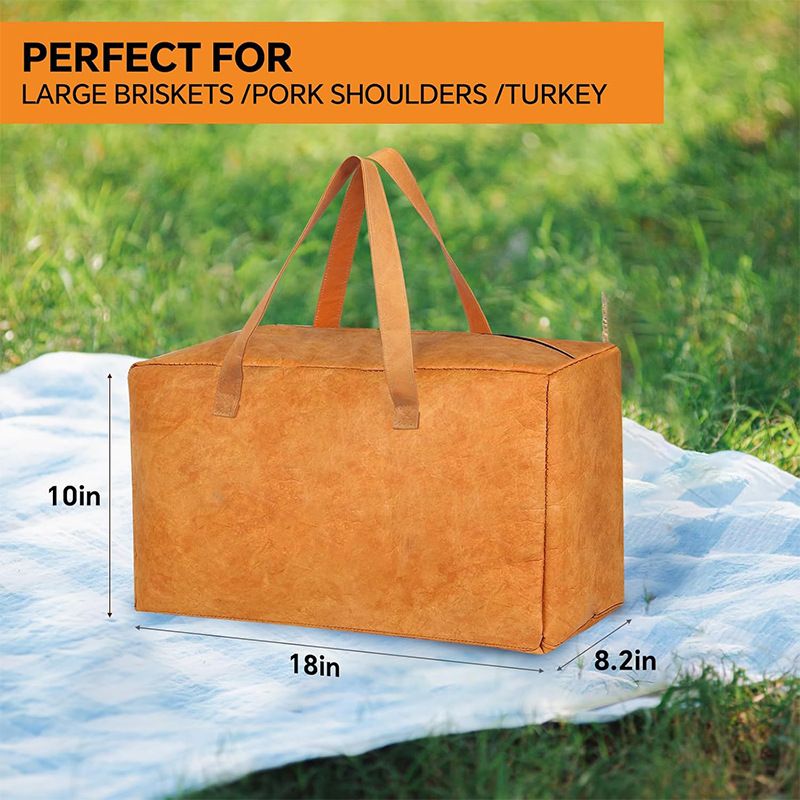 Dupont Paper Foldable BBQ Meat Resting Bag - 18x10x8.2 Inch Insulated Portable Grill Accessory (Dark Brown)_voghion.com