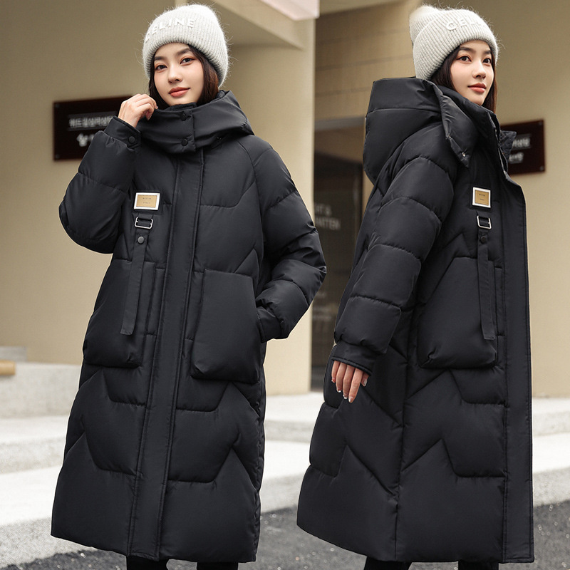 Chaqueta de invierno para mujer, Parkas largas, abrigo con capucha de algodón para mujer, chaquetas gruesas y cálidas, abrigo informal a prueba de viento para estudiante 2023_voghion.com