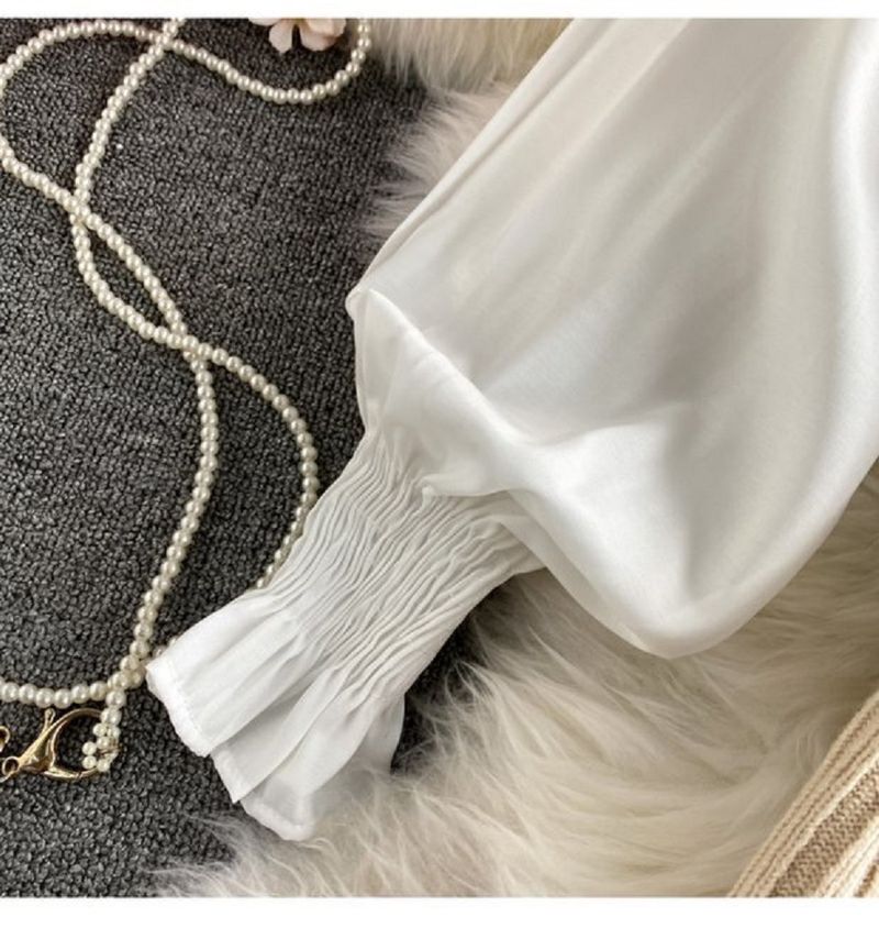 Conjunto de dos piezas de chaleco de punto con lazo en la cintura y camisa larga de moda para mujer_voghion.com