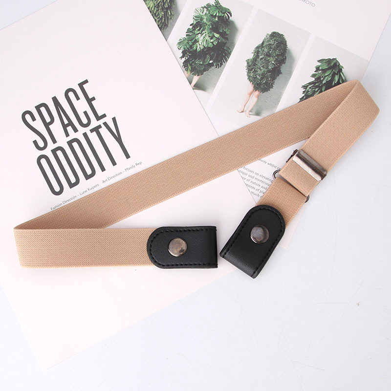 Cinturón para mujer, cinturón decorativo para estudiantes, cinturón perezoso Unisex, Invisible, sin costuras, para pantalones vaqueros, banda elástica_voghion.com