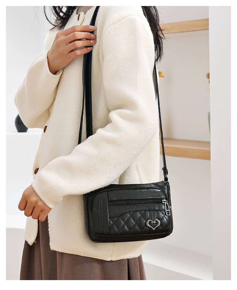 Women's vintage solid color shoulder bag, large capacity crossbody bag_voghion.com