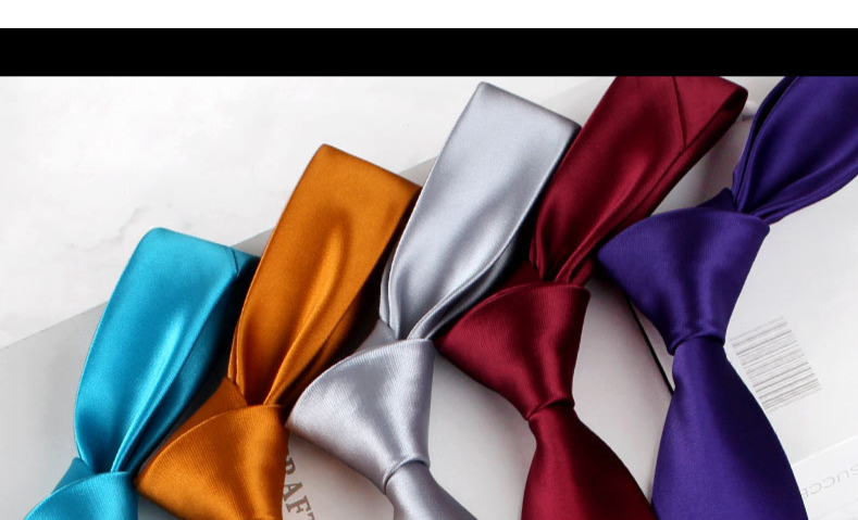 Unisex høj skudtæthed polyester ren farve slips herre festtøj håndlavet 7 cm sort sølvgrå marineblå vinrødt slips_voghion.com