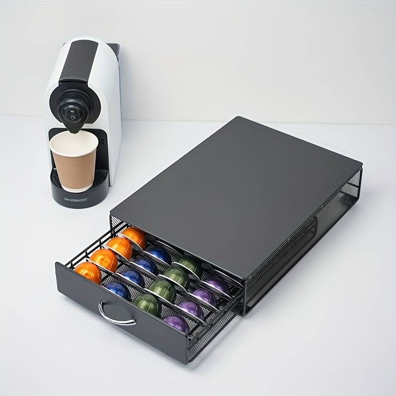 Stainless steel coffee capsule holder - Large capacity, rust-proof countertop organizer for kitchens, offices and coffee shops_voghion.com