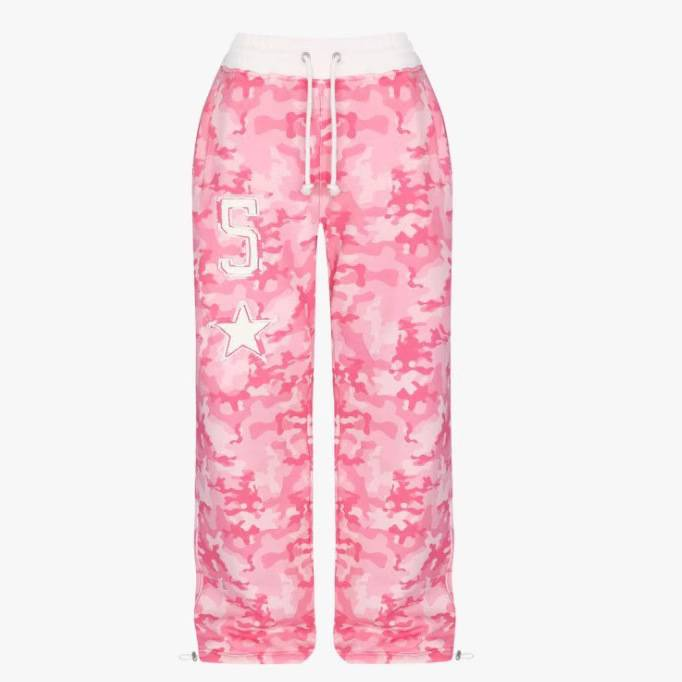 Kadın Giyim Pembe Kamuflaj Baskılı Günlük Takım Elbise Yeni High Street Hip Hop Fermuarlı Ceket Bağcıklı Pantolon_voghion.com