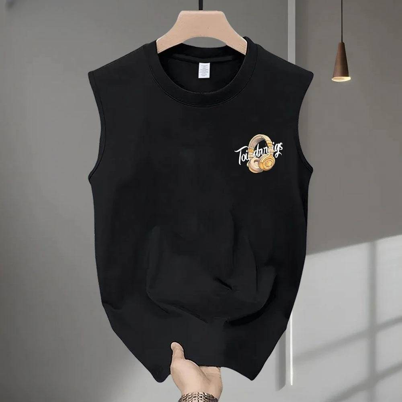 A New Round Neck Sleeveless T-shirt From A Trendy Brand For The Summer Of 2025, A Loose And Casual Men's Top_voghion.com