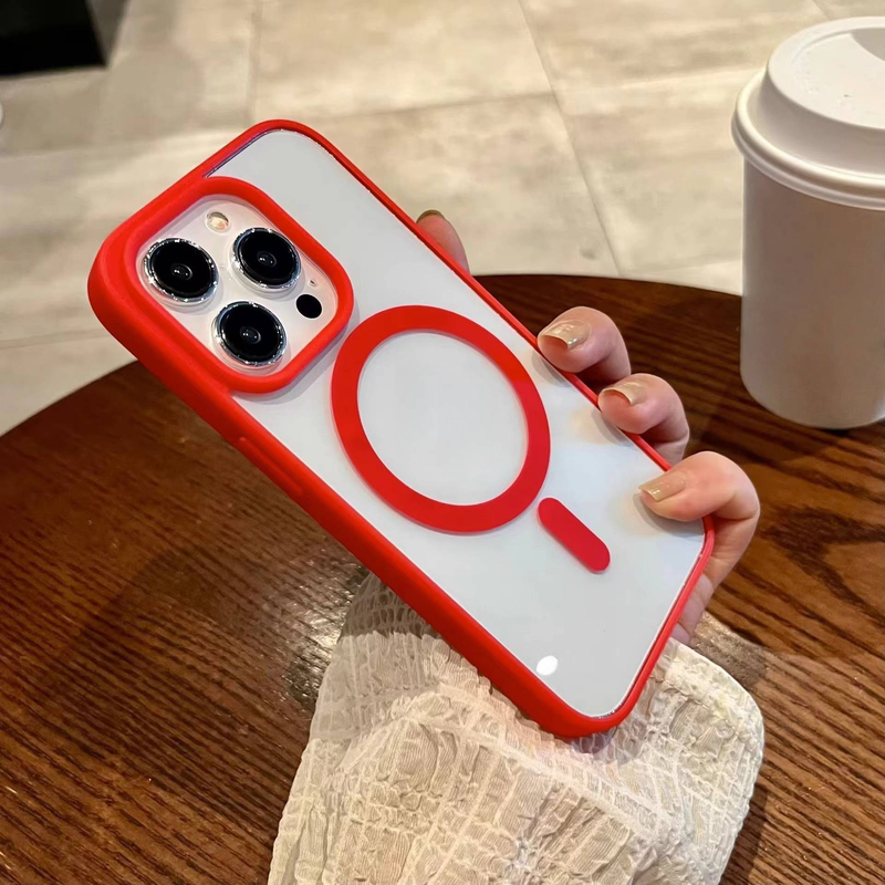 Magnetische, transparente Hülle für iPhone 16/15 – Stoßfester Silikon-Bumper & kratzfeste Acryl-Rückseite, vergilbungsbeständige Schutzhülle_voghion.com