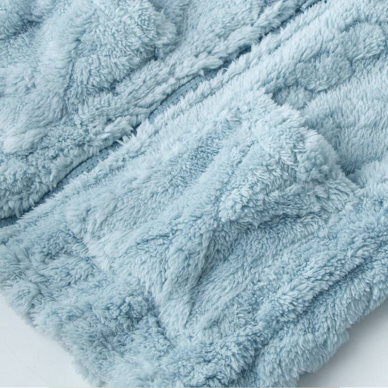 Pijama de franela para niños - Pijama polar suave y cálido con cremallera para niños y niñas (3-8 años, 100-140 cm) - Morado, verde claro, azul cielo_voghion.com