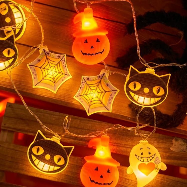 Halloween LED Light String - Pumpkin Ghost Skull Decorations For Spooky Party Indoor Outdoor"_voghion.com