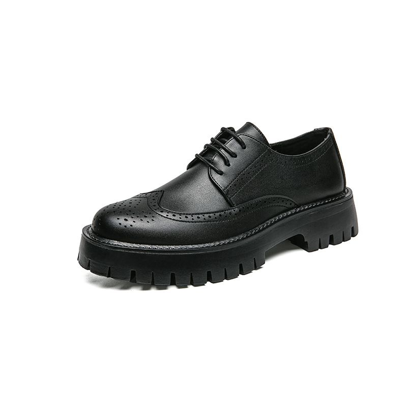 Primavara si toamna noua piele de taur cu cap mare pentru tineret low-top outdoor cu siret casual talpa groasa moda pantofi barbati_voghion.com