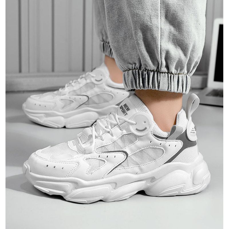 Daddy Men's 2024 New Summer Autumn Breathable Ins Versatile Thick Sole Height 3cm Sports Large Size 45 China-chic Shoes_voghion.com