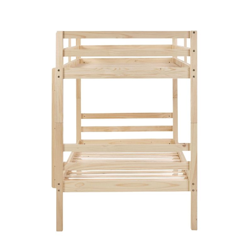 Twin Over Twin Bunk Bed With Ladder,Wooden Bunk Bed With High Guardrail And Ladder For Kids, Teens, Dorm Rooms, And Guest Rooms,No Box Spring Needed,White_voghion.com