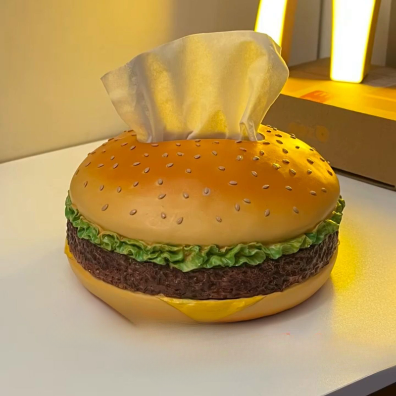 Same Style Hamburger Creative No Problem Living Room Tissue Box Home Fun Decoration Ornament_voghion.com