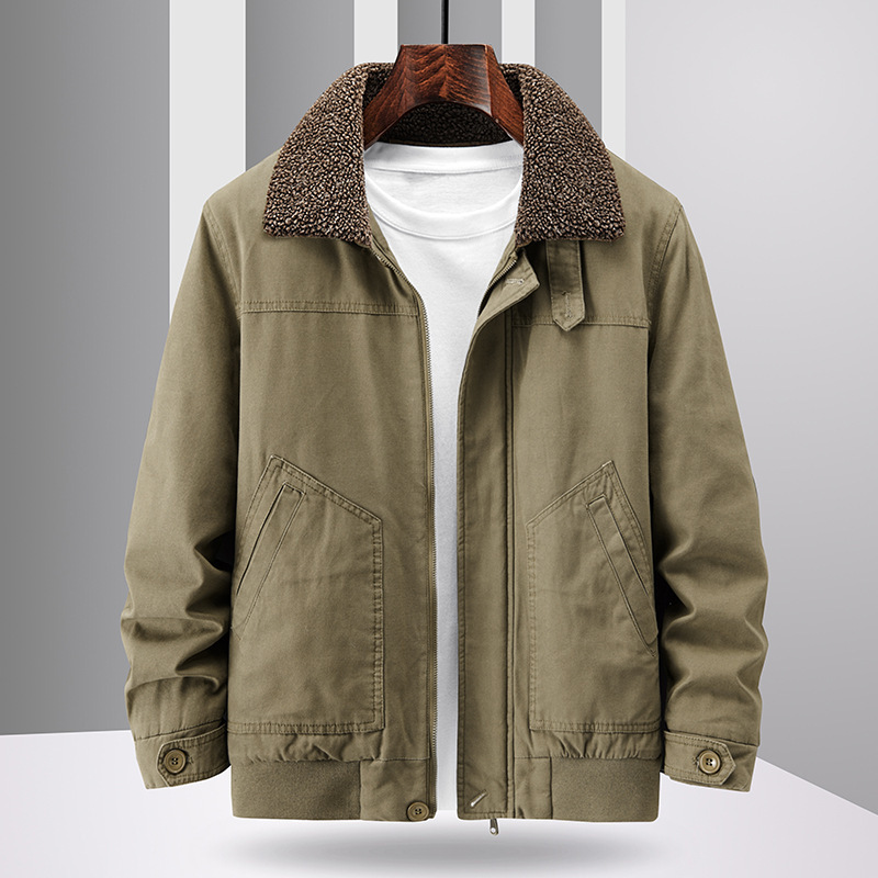 Giacca in pile spesso autunno inverno nuova per ragazzi, cappotto in caldo cotone lavato, da uomo, alla moda 818A_voghion.com