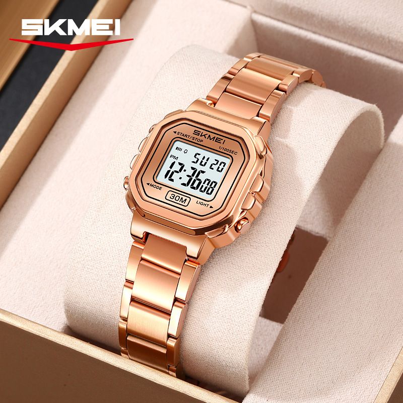 Orologio elettronico sportivo versatile con sveglia e cinturino in acciaio impermeabile Momentum Fashion da donna_voghion.com