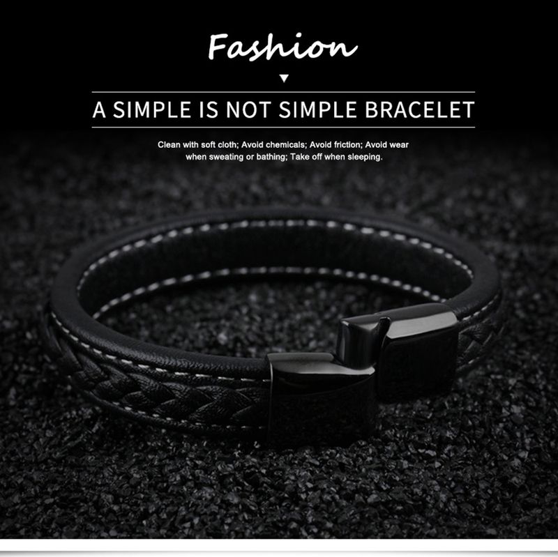 Heißer Verkauf Leder geflochtenes Seil koreanischen Stil Herren gewebtes Armband_voghion.com