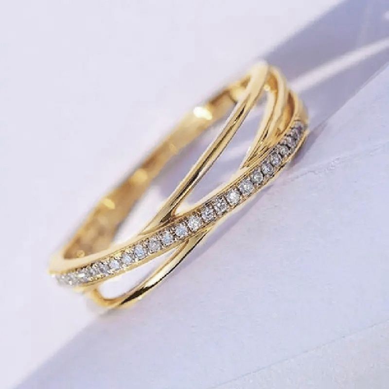 Cao Shi Hot Selling Cross Design Micro Inlaid Line Finger Fashion Style Ring_voghion.com