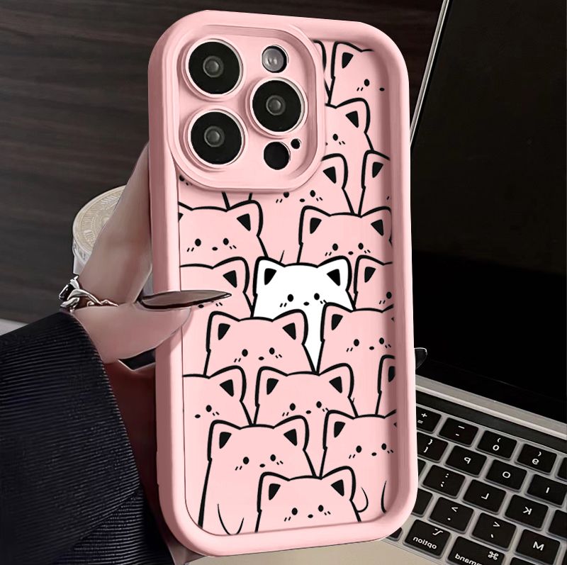 Cute Full Cat Soft Phone Case For Xiaomi 14 12 13 11 13T 11T 12T Poco X6 M6 X5 X3 F3 F5 Pro Lite Ultra Matte Shockproof_voghion.com