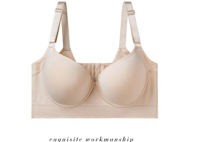Women's Clothing Large Size Glossy Seamless Underwear Push-up and Breast-proof Adjustable Bra_voghion.com